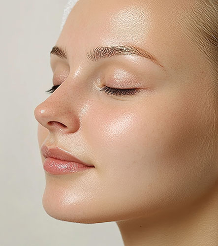 Woman with beautiful glowing skin